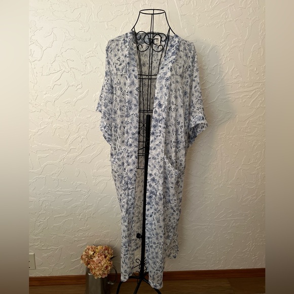 Rachel Zoe Floral Kimono Duster One Size - Picture 2 of 14
